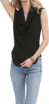 bobi Sleeveless Cowl Top In Black