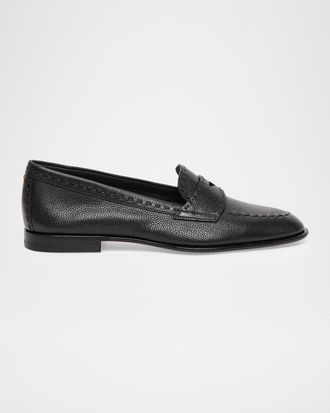 Santoni Marlene Leather Penny Loafers