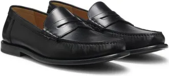 BOSS Leather moccasins with penny trim