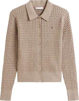 Tommy Hilfiger Cardigan in maglia con colletto - Toni neutri