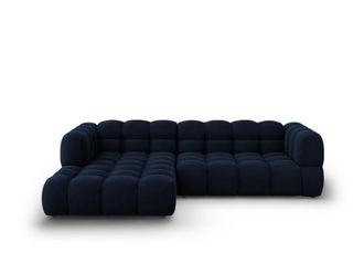 Cosmopolitan Design Sof&aacute; esquinero modular izquierdo 4 plazas de terciopelo azul regio