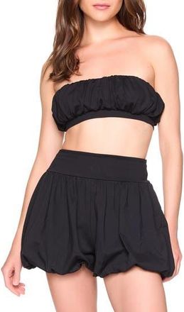 Susana Monaco Bubble Gathered Tube Top in Black at Nordstrom Rack, Size X-Small