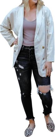 Gilli Stripes Blazer In Ivory