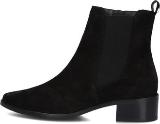Paul Green Elegante zwarte enkellaarzen voor dames - Dames - Laarzen met Hak - Zwart - 36 EU - Wol - Schoenen