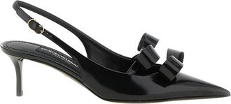 Dolce & Gabbana Coeur Slingback - Dames - Pumps - Zwart - 40 EU - Leer - Schoenen