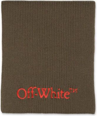 Off-white Bookish Logo Knit Wool Scarf