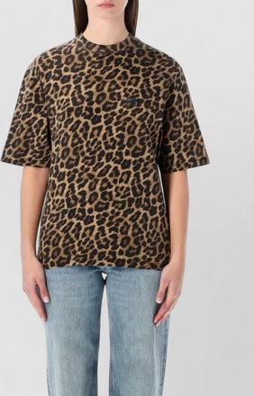 Anine Bing oversized leopard-print cotton t-shirt