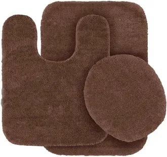 OEM Juego De Ba&ntilde;o De 3 Piezas Que Incluye: 1 Alfombrilla Contorneada, 1 Funda Para Asiento De Inodoro, 1 Alfombrilla De Ba&ntilde;o Antideslizante Con Base De Go