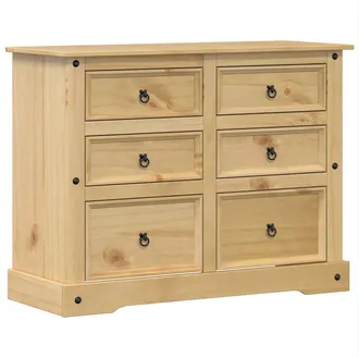 vidaXL C&oacute;moda Cajonera Corona Madera Maciza De Pino 112x48x91 Cm Vidaxl