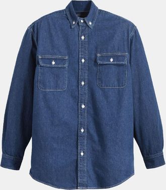 Levi's Mens Levis Classic Denim Shirt with Chest Pocket in Lombard Indigo - Blue - Size Medium