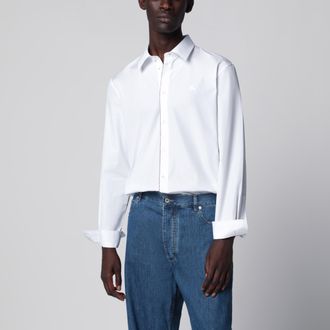 Burberry Camicia classica in popeline di cotone bianco ottico