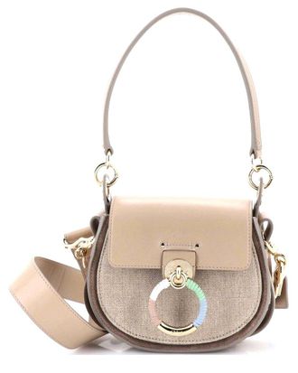 Chlo&eacute; Tess Bag Linen And Leather Small (Authentic Pre-Loved)