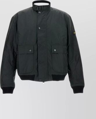 Barbour waxed cotton jacket high neck