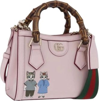 Gucci Pre-owned Vintage Mini Hand Bag - Dames - Vintage Mini Tas - Roze - ONE Size - Leer - Vintage