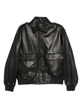 Arma leather bomber jacket - women - Polyester/Cotton/Lambskin - 34 - Black