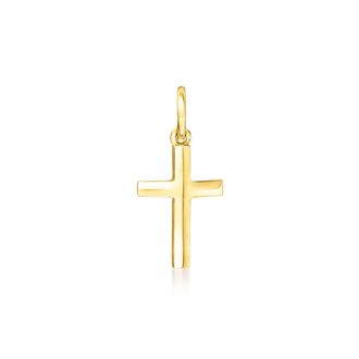 RS Pure by Ross-Simons Italian 14kt Yellow Gold Cross Charm