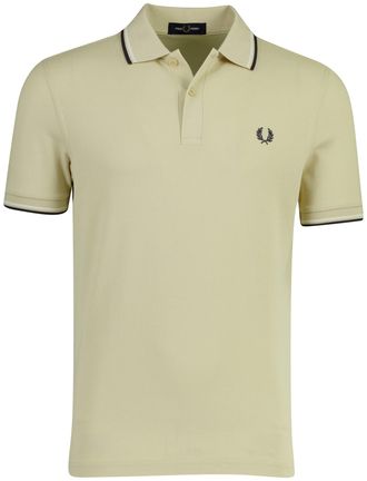 Fred Perry beige poloshirt Fred Perry normale fit 2-knoops katoen pique