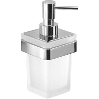 Gedy Sapho Gedy Samoa - Dispensador De Jab&oacute;n Con Soporte, Vidrio Esmerilado/cromo A88113