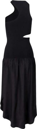 Stella McCartney Zijden Maxi Jurk met Cut-Outs - Dames - Casual kleedjes - Zwart - M - Kleedjes
