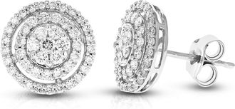 Vir Jewels 1 cttw Lab Grown Diamond Composite Earrings in 14K White Gold With Push Backs For Women