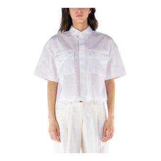 sacai Shirts, female, White, 2XS, Thomas Mason Cotton Poplin Shirt
