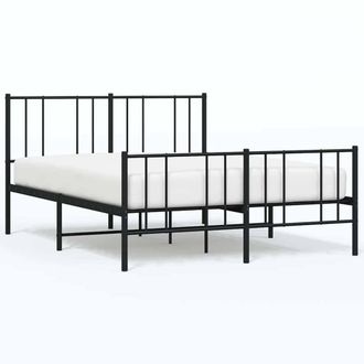 Berkfield Home Metal Bed Frame with Headboard & Footboard Black 160x200 cm