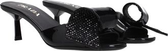 Prada Womens Black Leather Sandals