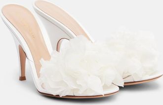 Gianvito Rossi Floral-appliqu&eacute; PVC mules