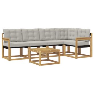 vidaXL Conjunto De Sof&aacute;s De Exterior 6 Pcs Blanco Y Gris Claro Vidaxl