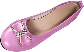 Generic Womens Ballet Shoes Bow Slip On Walking Shoe Solid Color Stylish Elegant Lightweight Classic Comfy Slip On Pumps Shoes Work Office Casual Pink