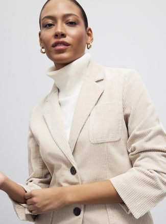 Marc O'Polo Shirt - Womens Sandy beige corduroy Blazer Jacket