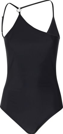 Coperni Black One Shoulder Asymmetrical Polyamide Swimsuit