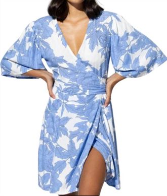 Lusana Mae Mini Wrap Dress In Allure