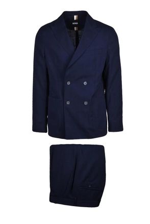 BOSS Mens Double-Breasted Suit - Blue