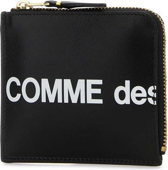 Comme Des Gar&ccedil;ons Womens Logo Wallet Black Leather