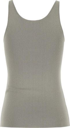 Toteme Womens Grey U Neck Tank Top Lightweight Knit