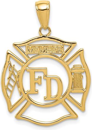 Diamond2Deal 10k Yellow Gold FD MEMBER in Shield Pendant