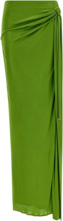Elisabetta Franchi Green Shiny viscose skirt