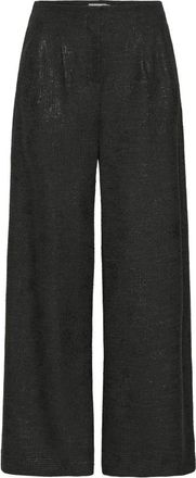 Ichi Kate Long Wide Broek - Dames - Wijde Broeken - Zwart - 2XL - Polyester - Broeken