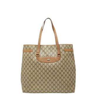 Gucci Pre-owned Tote Bags, female, Brown, Size: ONE SIZE Pre-owned Canvas Tote