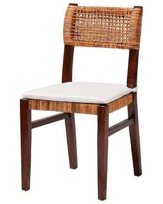 Baxton Studio Dameka Bohemian Rattan & Wood Dining Chair