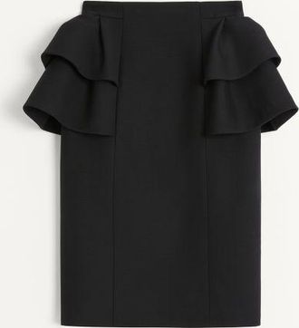 Valentino Crepe Couture Midi Skirt Wo