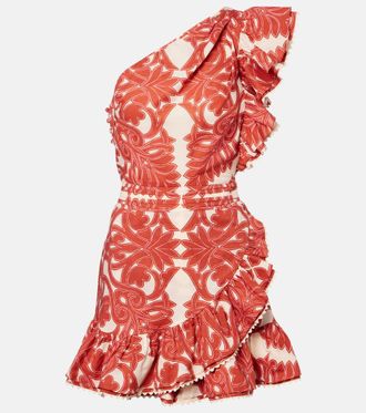 Poupette St Barth Miniabito Corinne in cotone con volant