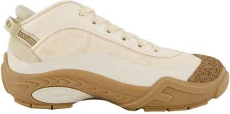 Fendi Lab Fabric Mid-Tops - Heren - Sneakers - Wit - 44 EU - Katoen - Schoenen