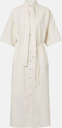 Christophe Lemaire Tie-neck cotton and silk shirt dress