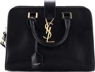 Saint Laurent Monogram Cabas Leather Baby satchel - Zwart