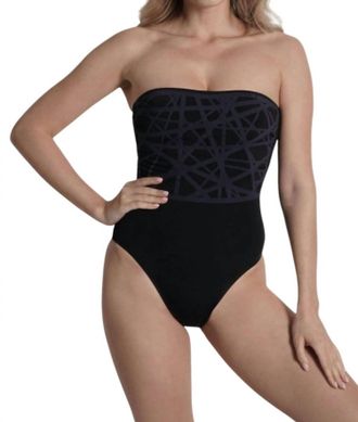 Sauipe Swimwear Strapless One Piece Swimsuit In Black