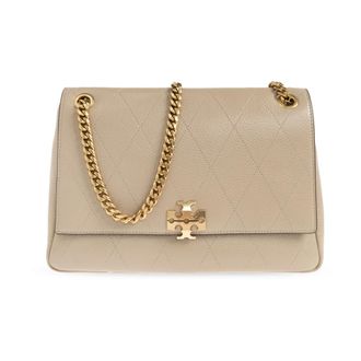 Tory Burch Charlie Quilted Shoulder Bag - female - Tory Burch - Shoulder Bags - Beige - ONE SIZE - Bags