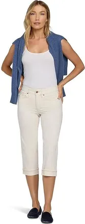 NYDJ Marilyn Crop Cuff Jeans in Vintage White Womens Clothing Vintage White : 10 21, Cotton/Denim/Elastane