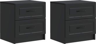 vidaXL Armario De Noche 2 Uds. Negro 43 X 34,5 X 44,5 Cm Vidaxl